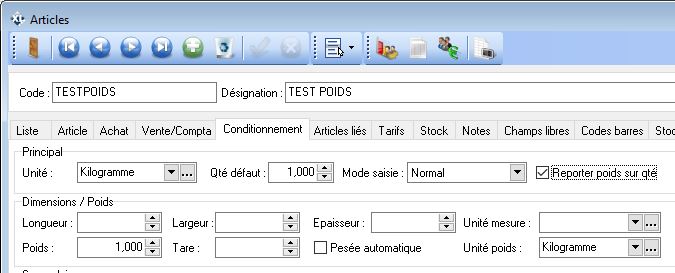 Articles Code Barre Poids