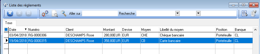 Liste des règlements