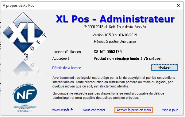 Aide - A propos - Prise en main
