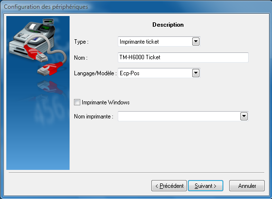 Périphériques - Configuration imprimante ticket