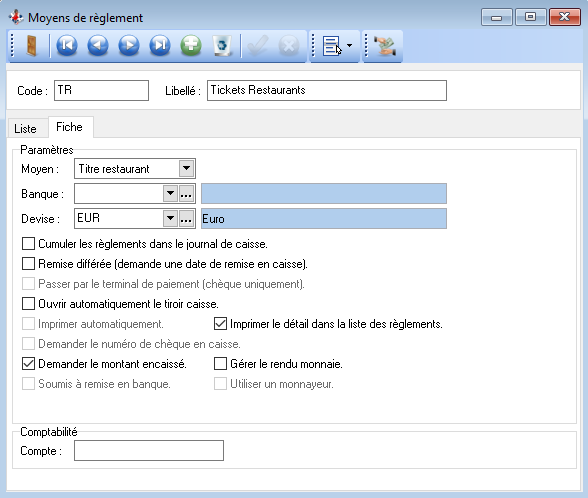 Moyens de règlement Moyens de règlement