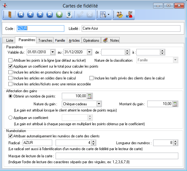 Carte de Fidélité Carte de Fidélité