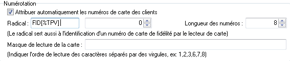 Carte de Fidélité - Numéro Carte de Fidélité - Numéro