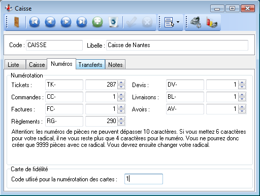 Carte de Fidélité - Numéro - Caisse Carte de Fidélité - Numéro - Caisse