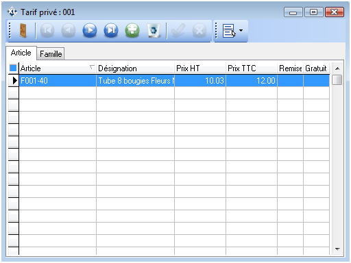Tarifs privés - Article Tarifs privés - Article