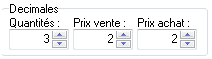 Articles - Nombre décimales Quantités Articles - Nombre décimales Quantités