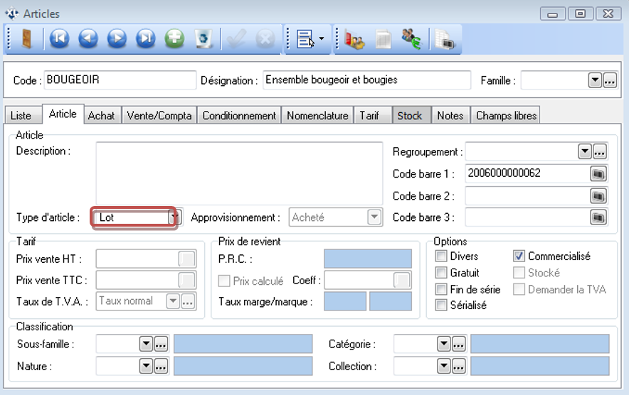 Article LOT Article LOT