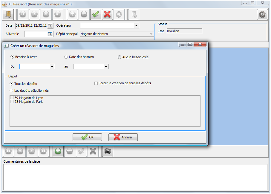 Création réassort Magasins Création réassort Magasins