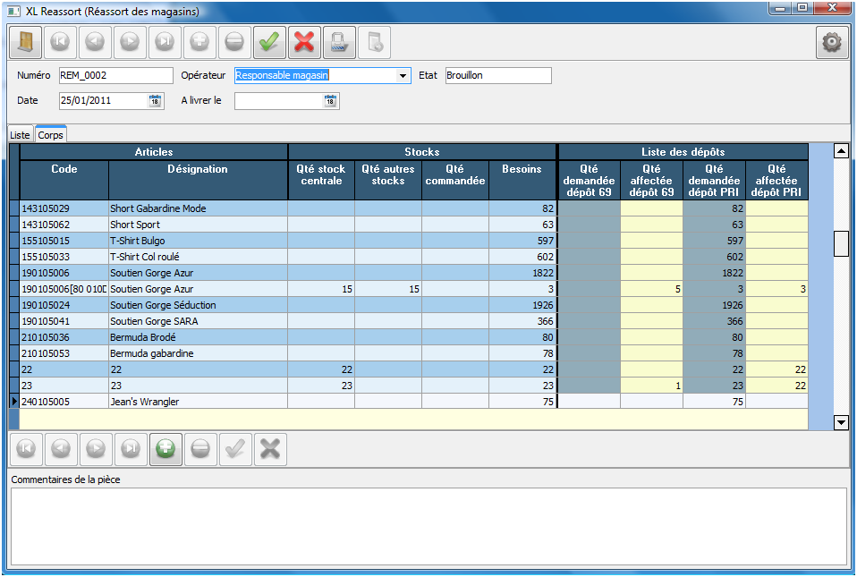 Création réassort Magasins - Corps Création réassort Magasins - Corps