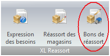 Menu Bon de réassort Menu Bon de réassort