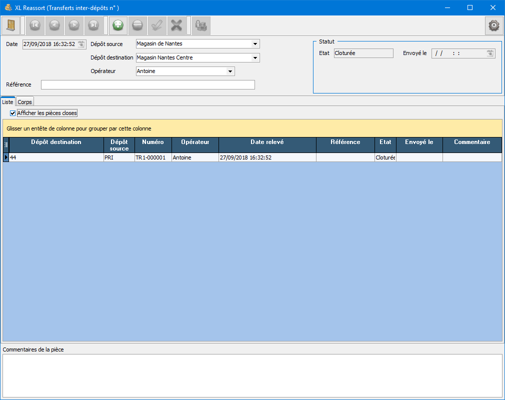 Bon de transfert Bon de transfert