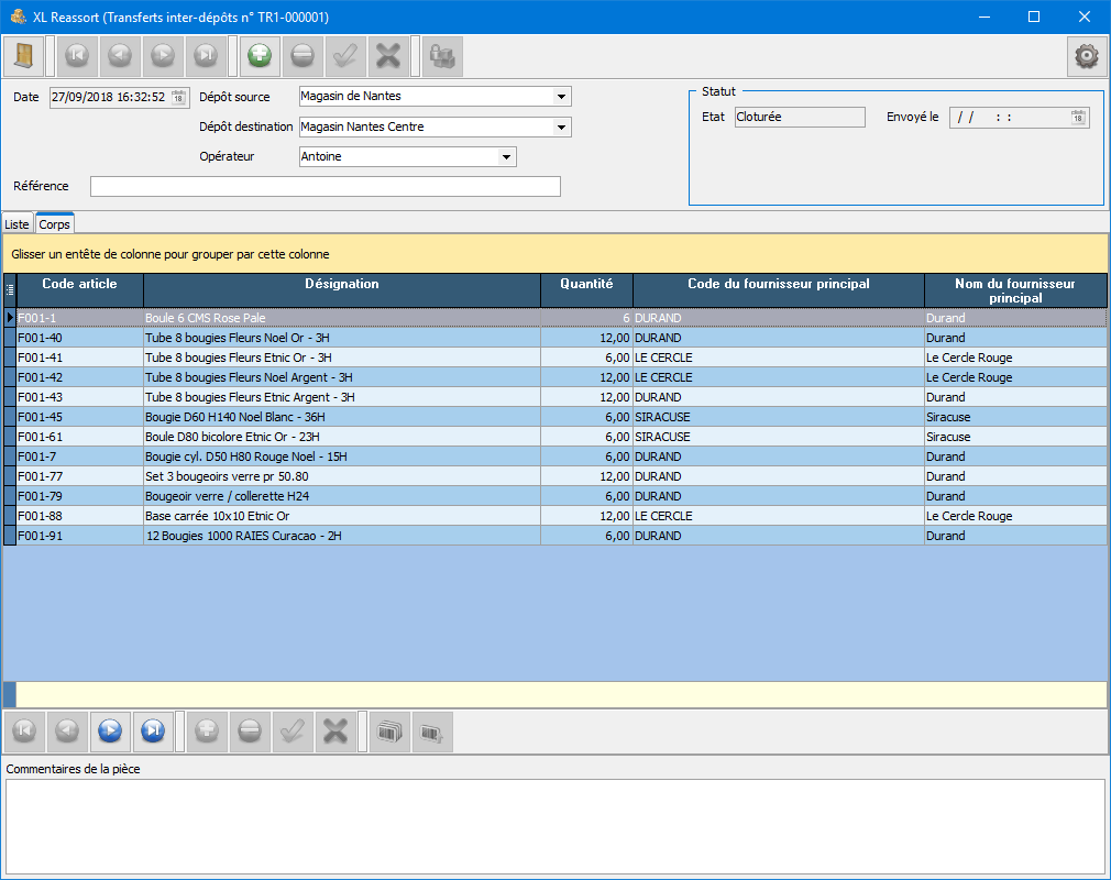 Bon de transfert Bon de transfert