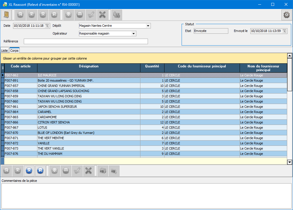 Relevés d'inventaire - Corps Relevés d'inventaire - Corps
