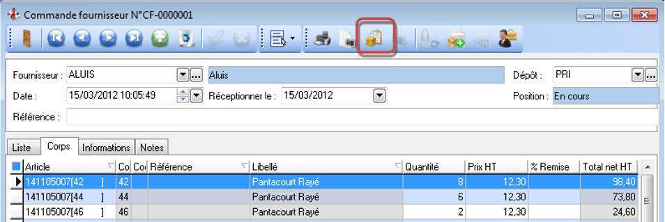 Réception - Pointer Réception - Pointer