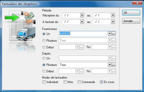 Facturations des réceptions