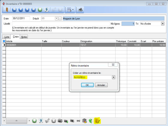 Inventaire - Rétro inventaire Inventaire - Rétro inventaire