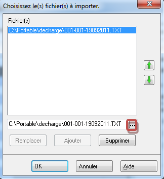 Inventaire - Importer un fichier - Chemin Inventaire - Importer un fichier - Chemin
