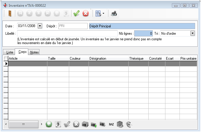 Inventaire - Corps Inventaire - Corps