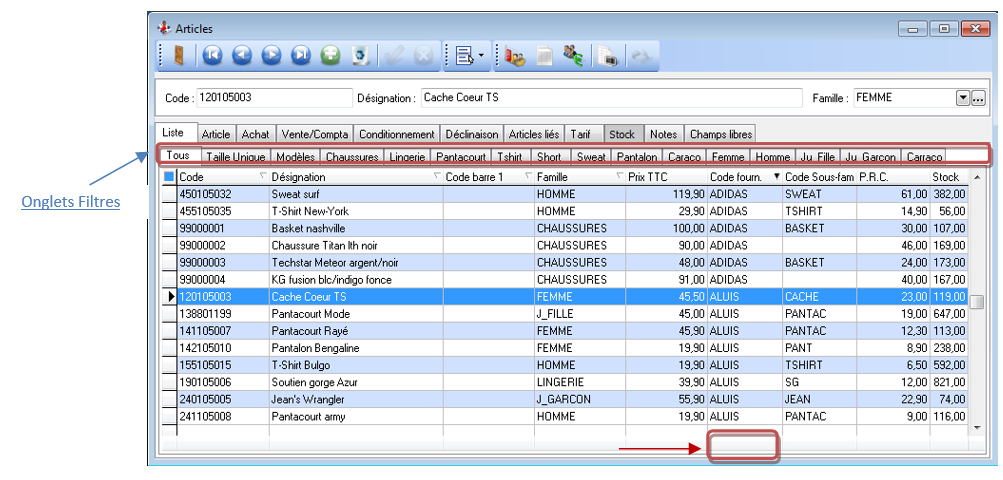 Gestion des filtres Gestion des filtres