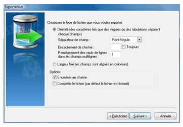 Exporter - Format du fichier