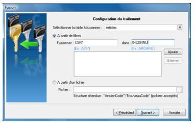 Fusionner - Configuration