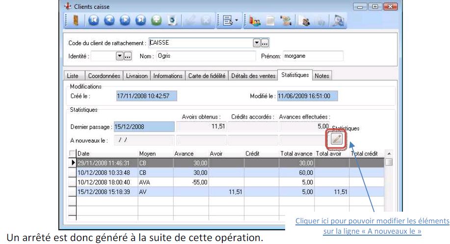 Statistiques client caisse Statistiques client caisse