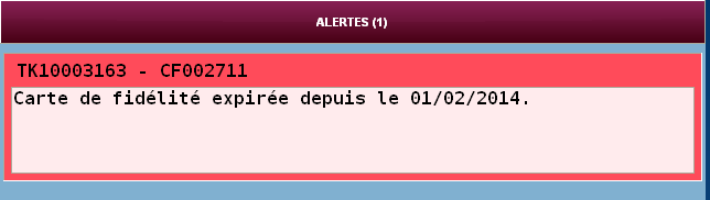 Clients en compte - Validité Carte fidélité