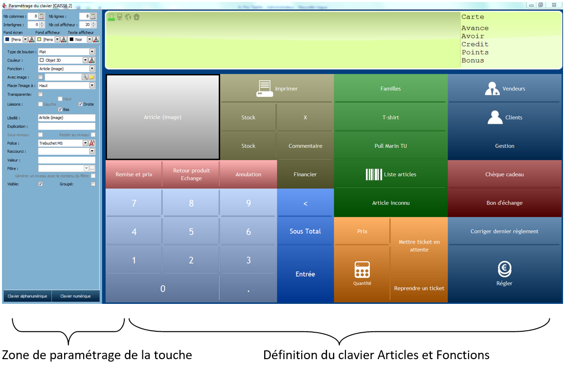 Paramétrage du clavier