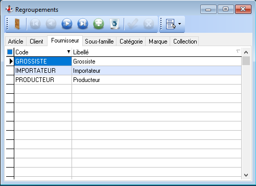 Regroupement - Fournisseur