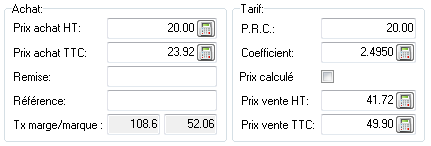 Articles - Déclinaisons Tarifs