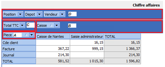 XL Report - Zone du tableau