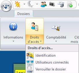 Menu Droits d'accès