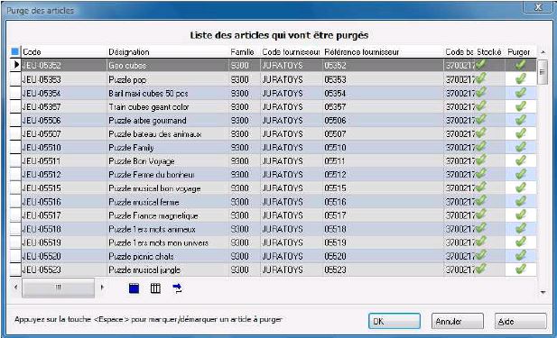 Purger - Articles - Résultats