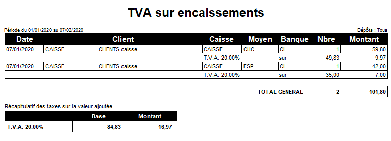 TVA sur encaissements