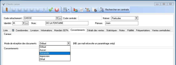 Fiche Client - Consentements