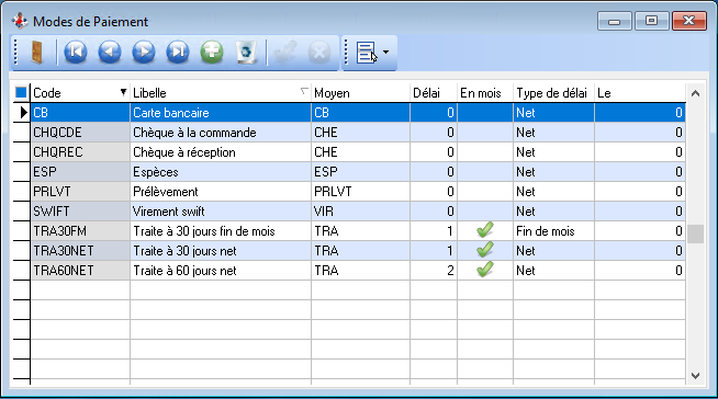 Modes de paiement