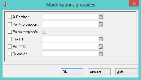 Modifications groupées