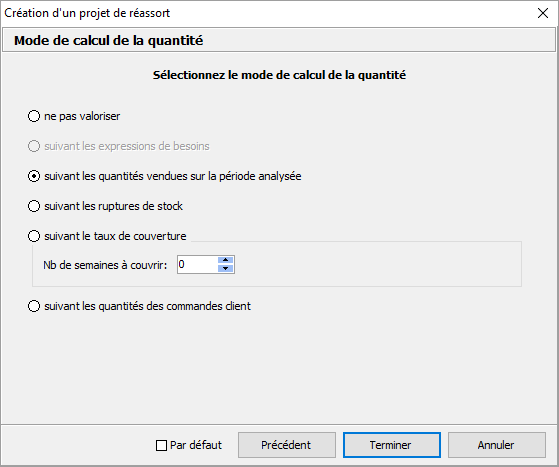 Cr&eacute;ation projet de r&eacute;assort - Mode de calcul