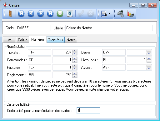 Carte de Fidélité - Numéro - Caisse