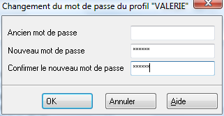 Mot de passe profil vendeur