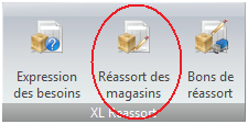 Menu Réassort des magasins