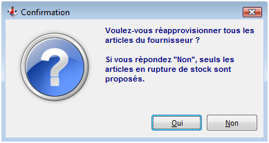 Réapprovisionner - Message