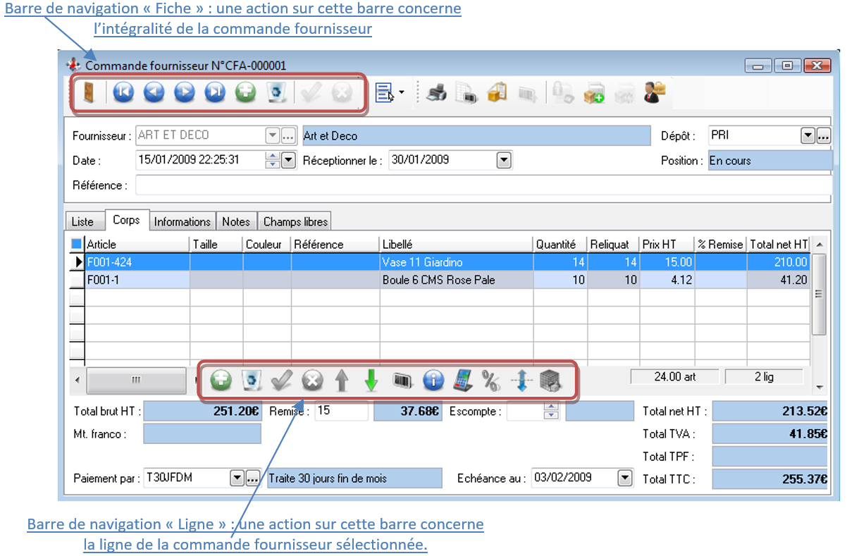 Différencier les barres d'outils