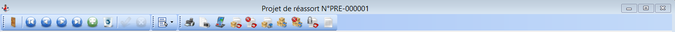 Projet de réassort - Barre d'outils