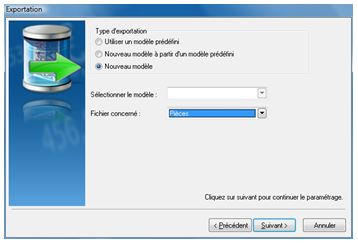 Exporter - Choix du modèle