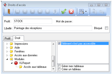 XL Report - Droit d'accès