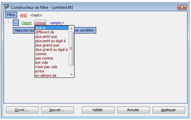 XL Report - Filtres élaborés