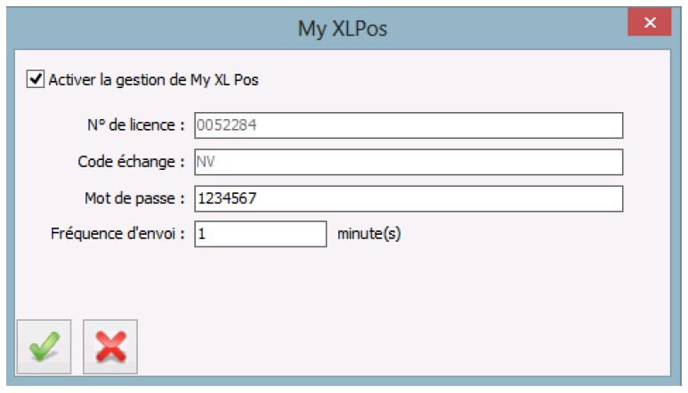 My XLPos - Paramétrage