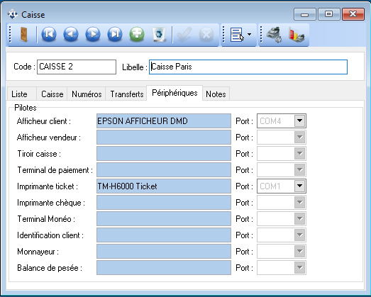 Fichier Caisse - Périphériques