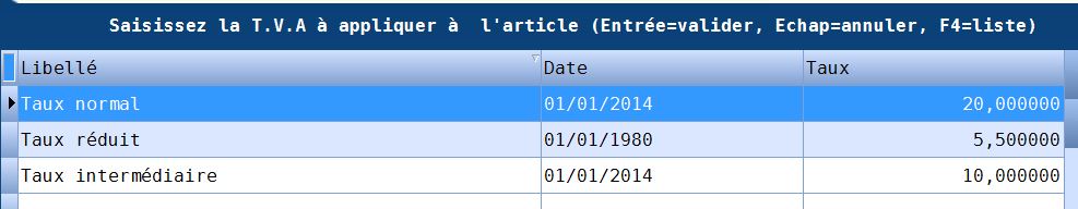 Taux de TVA